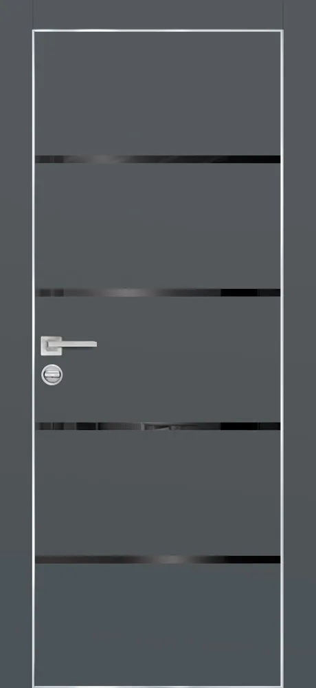 Фото Межкомнатная дверь PX-17  AL кромка с 4-х ст. Графит матовый